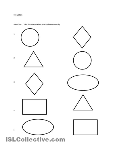 Printable Shape Matching Worksheets Image