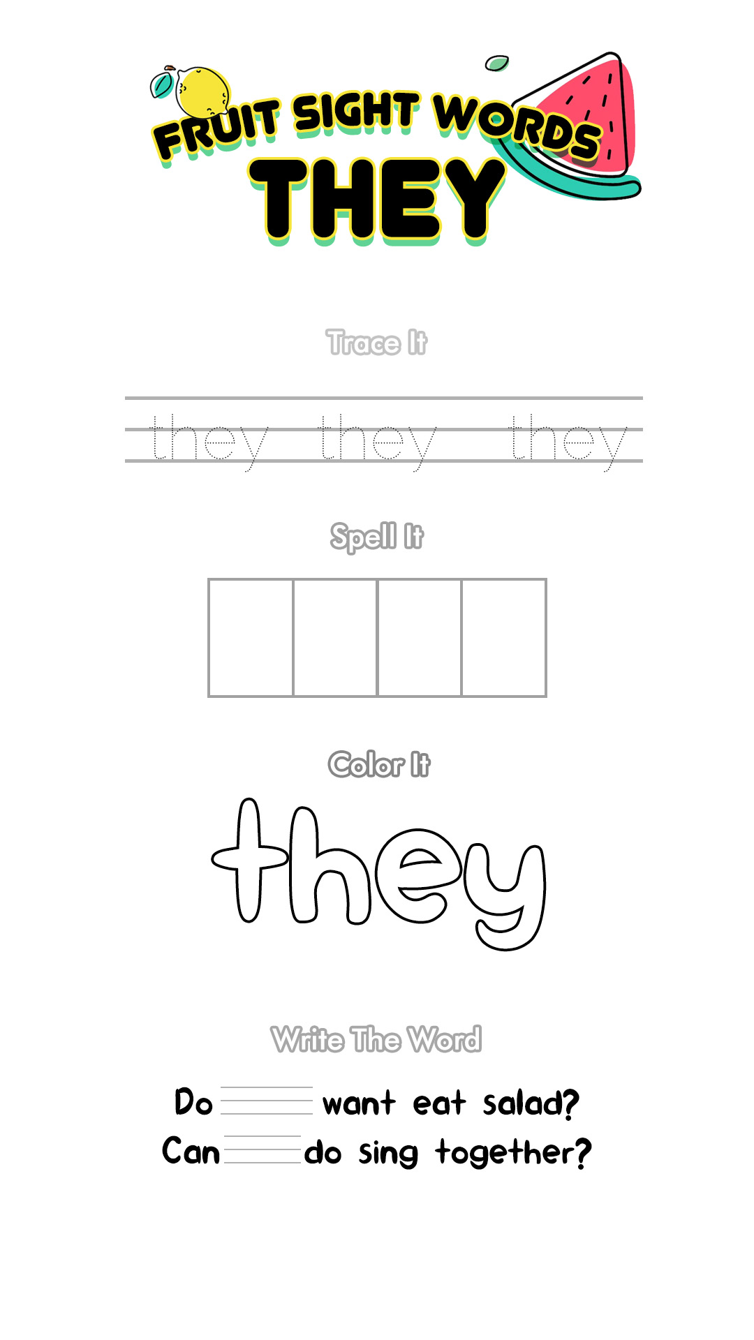 Printable-Sight-Word-Worksheets Image