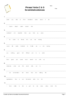 Sentence Scramble Worksheet Image