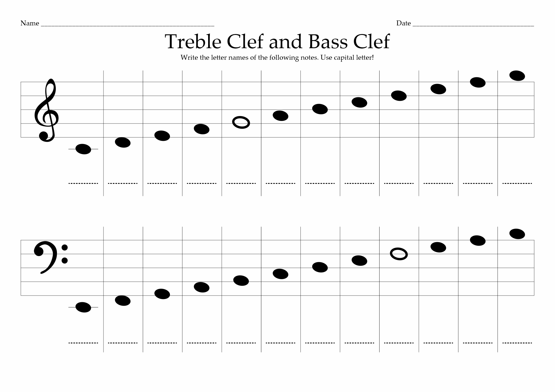 15 Bass And Treble Clef Notes Worksheet Free PDF At Worksheeto