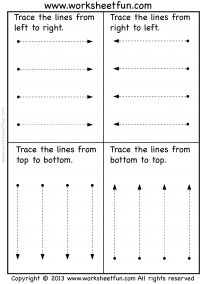 Straight Line Tracing Worksheets