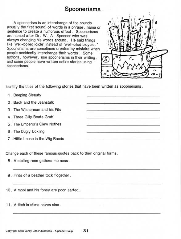 6th Grade Language Arts Worksheets