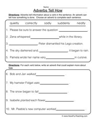 Adverbs That Tell When Worksheet Grade 1 Image