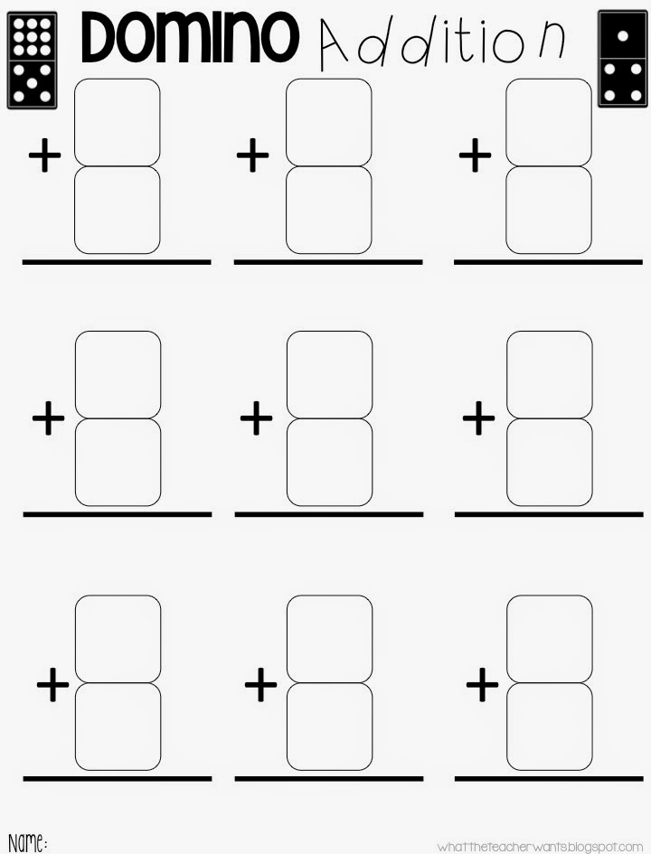Domino Addition and Subtraction Worksheet Image