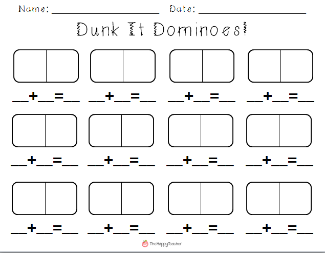 Domino Addition Worksheet Image