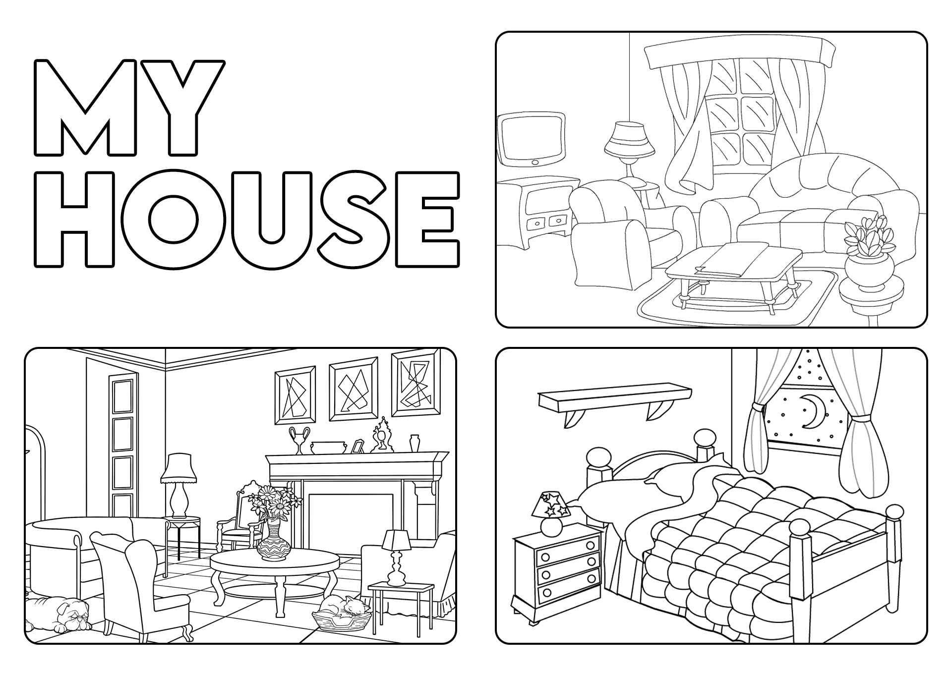 House Rooms Coloring Pages