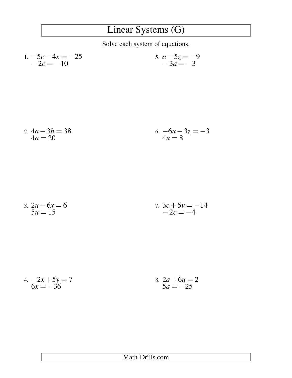 15 Best Images of Simple Linear Equations Worksheets - Solving Algebra ...