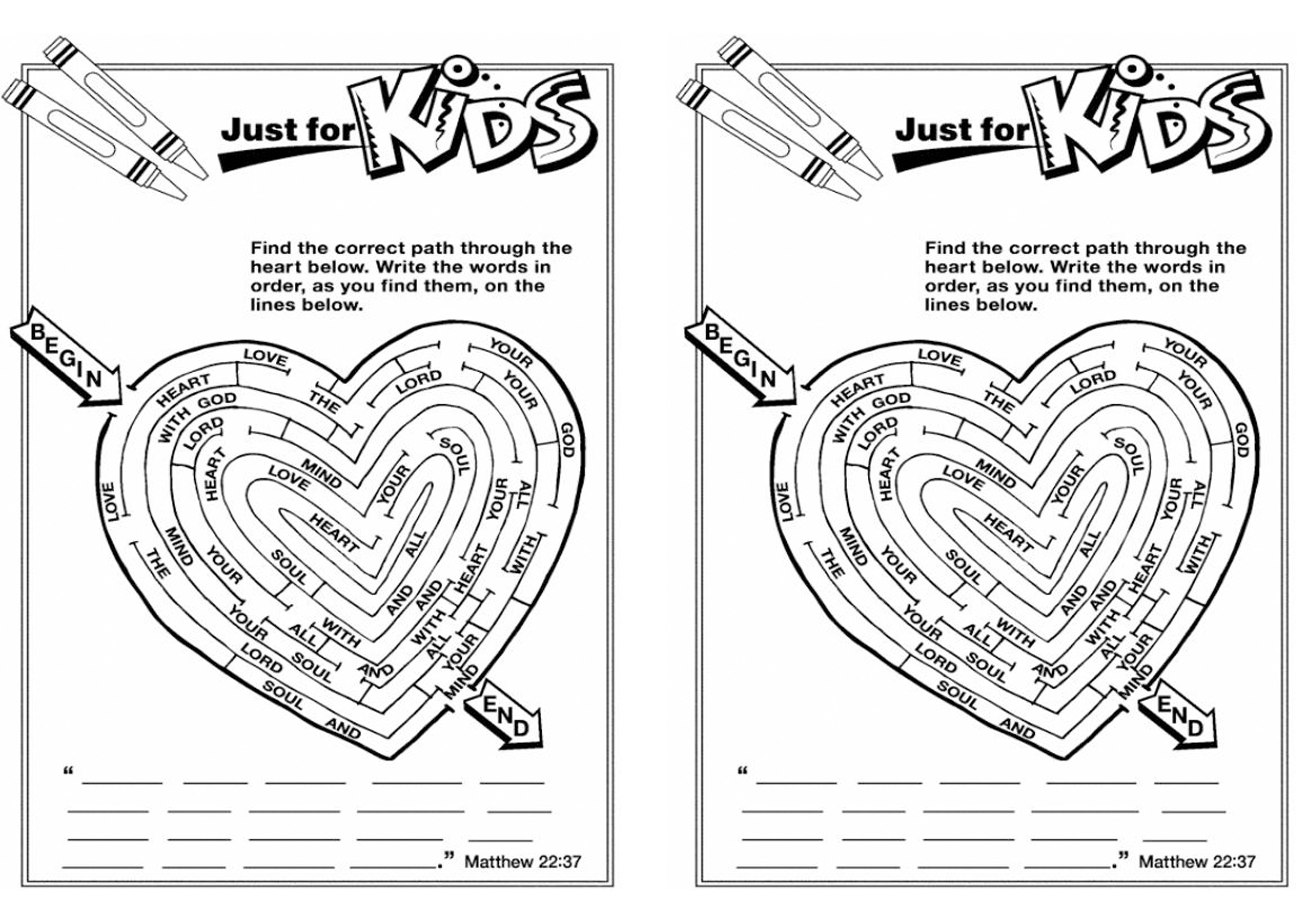 Matthew 22 37 Coloring Pages Image