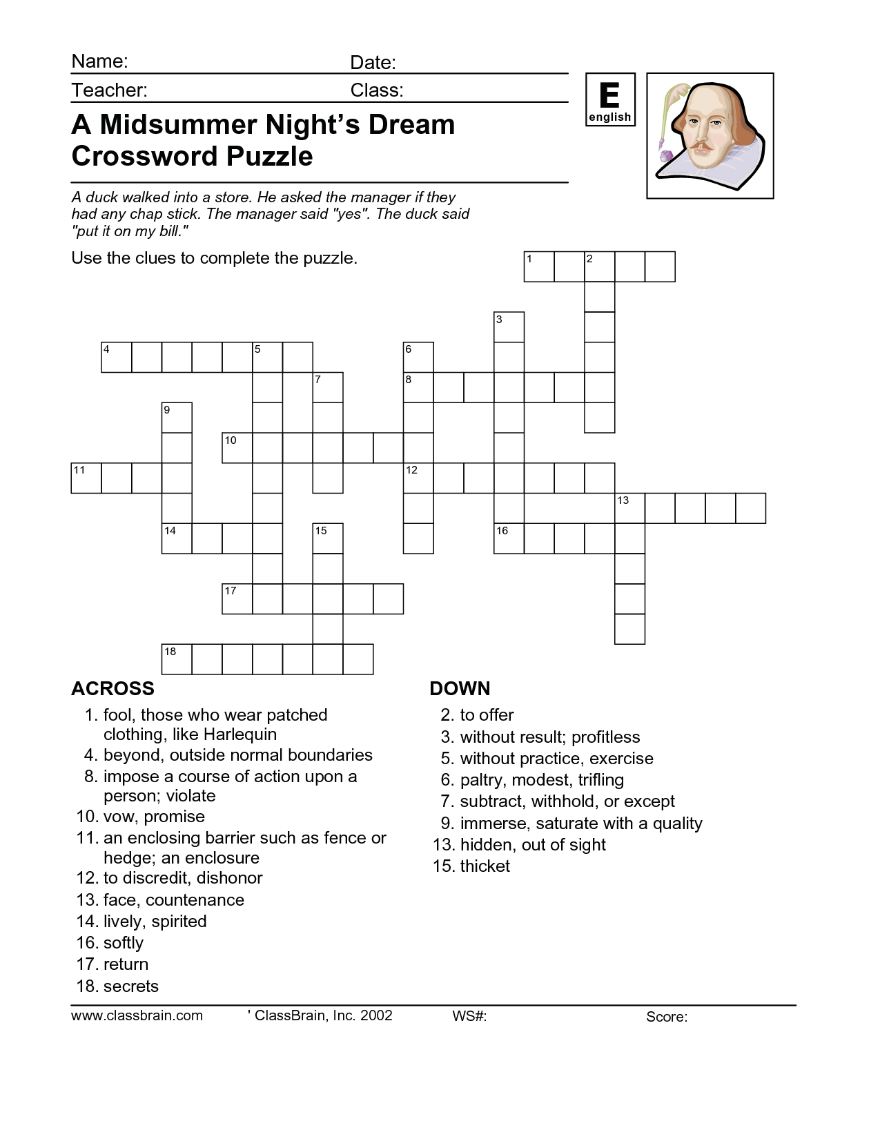 Night Crossword Puzzle Answers Image