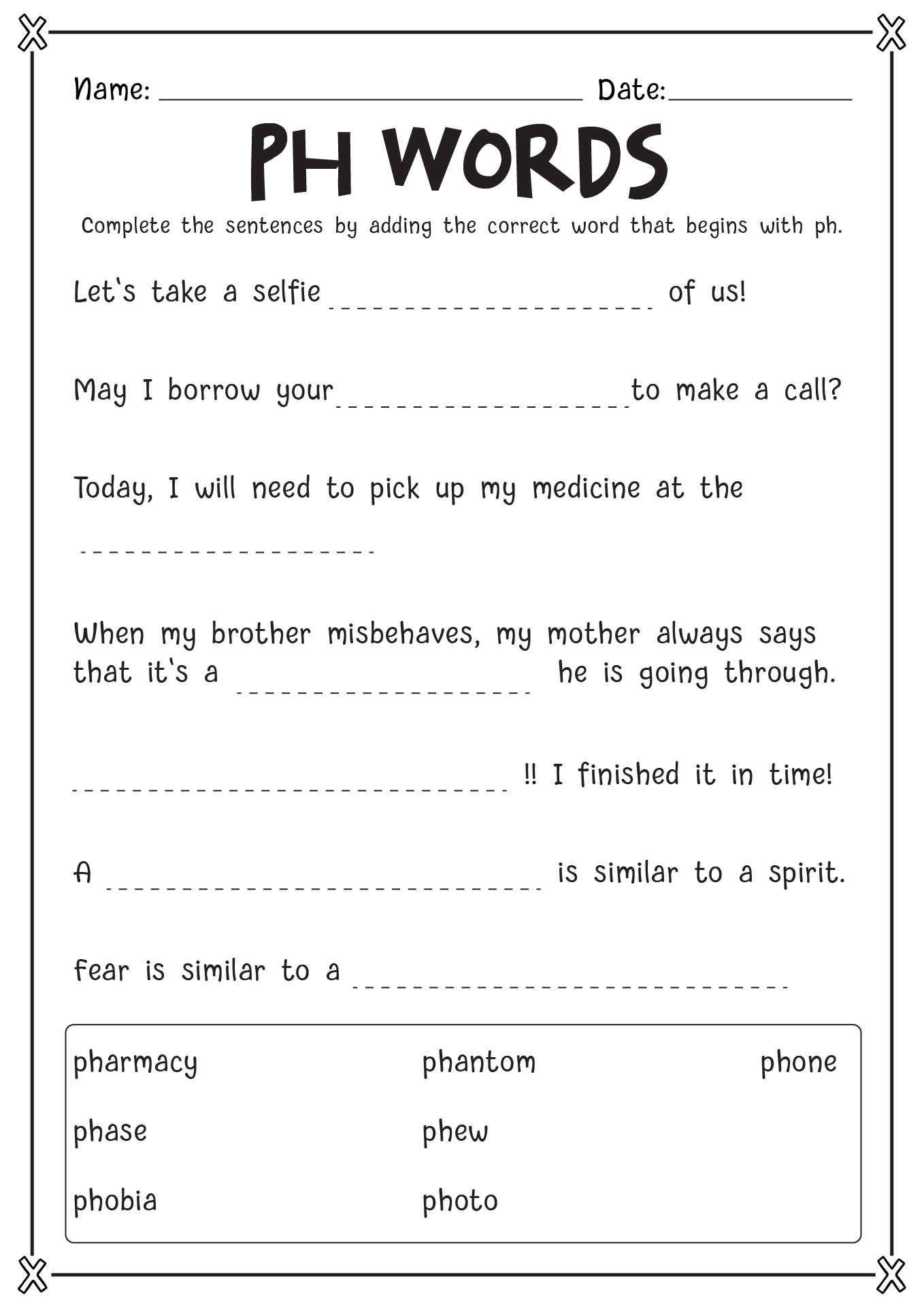 Ph Words Worksheets Image