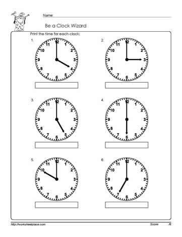 Telling Time Worksheets Hour Image