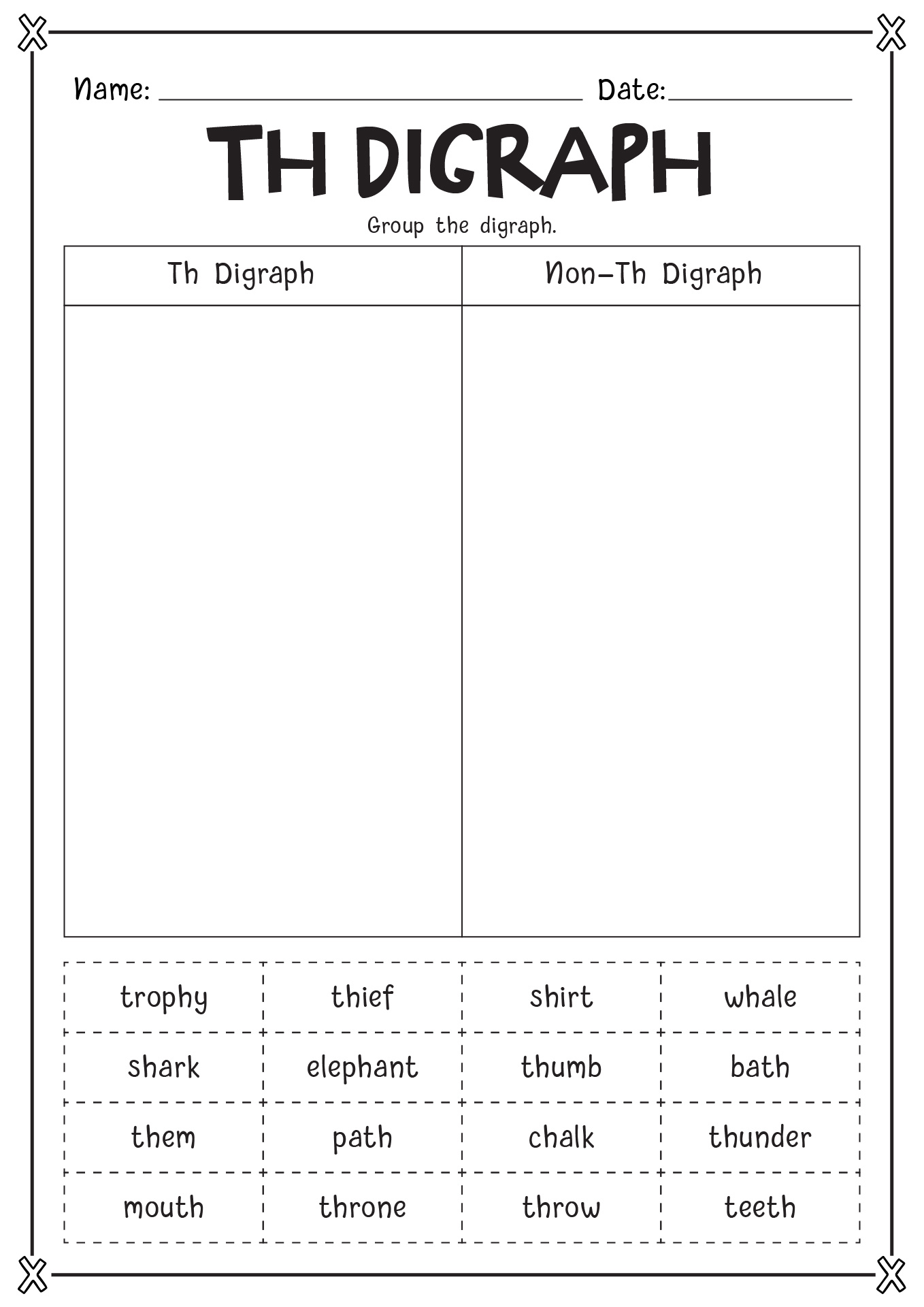 Th Digraph Worksheets Image