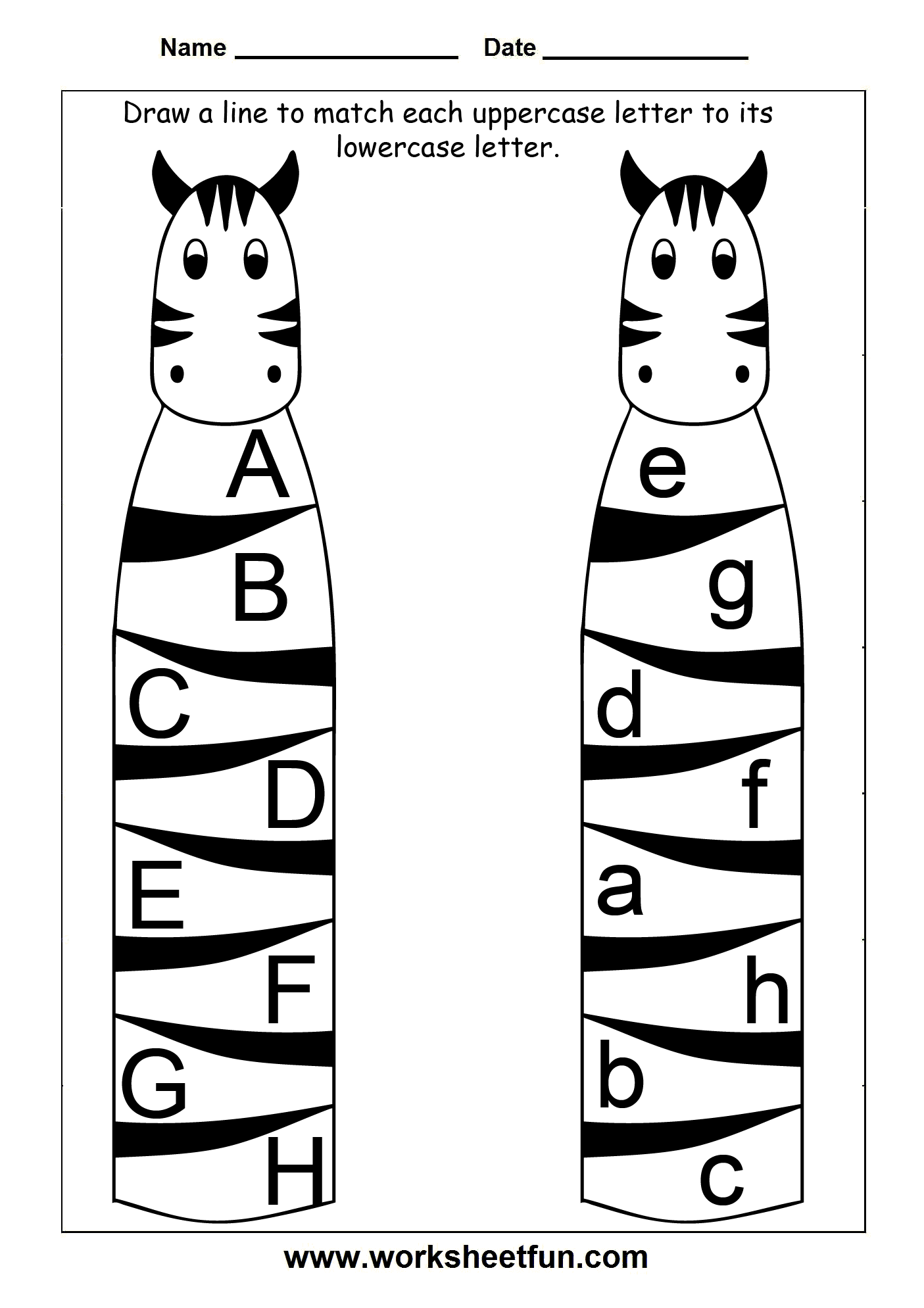Uppercase and Lowercase Letters Worksheets Image
