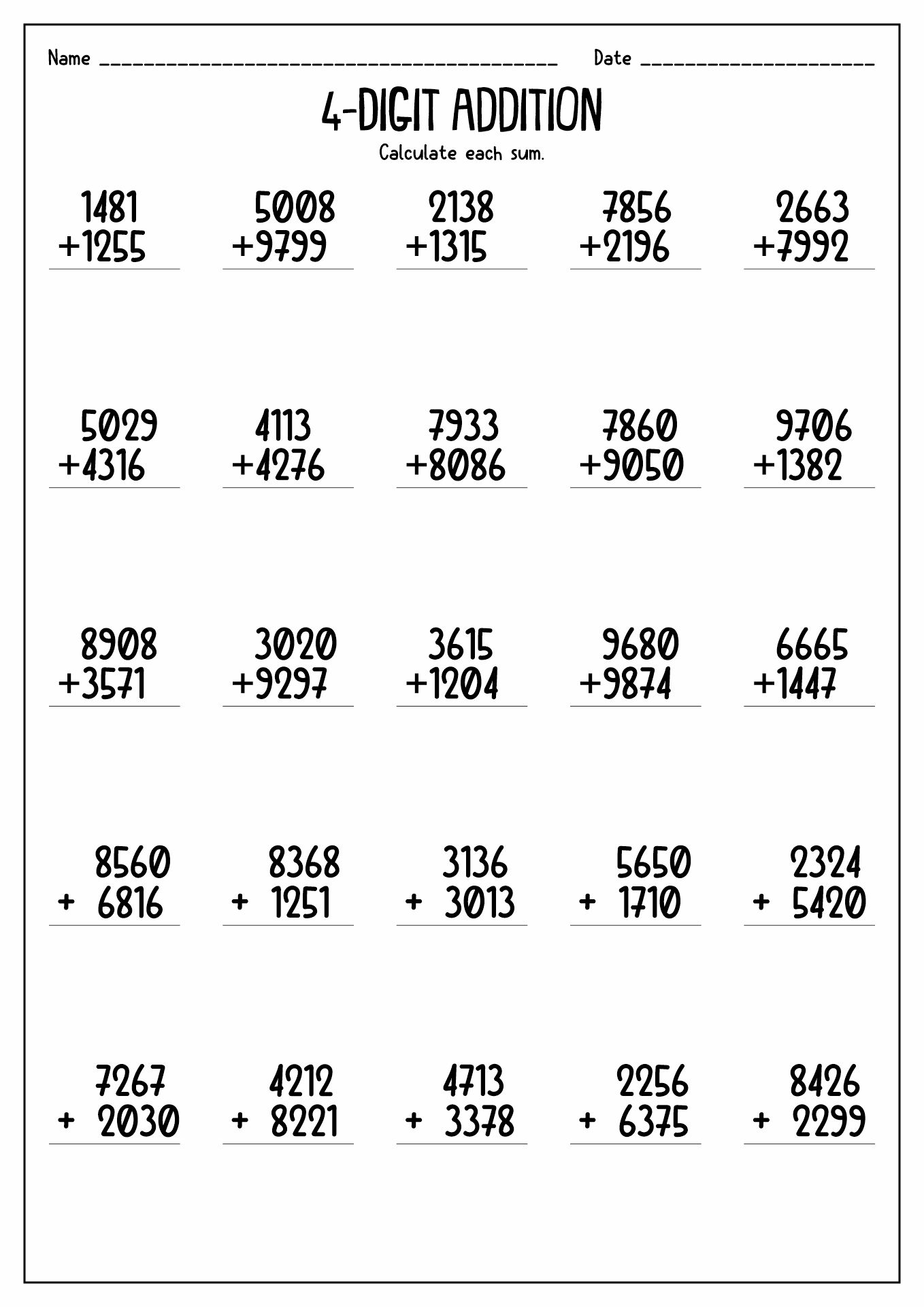 11 Best Images of Hard Math Worksheets Addition - Addition ...