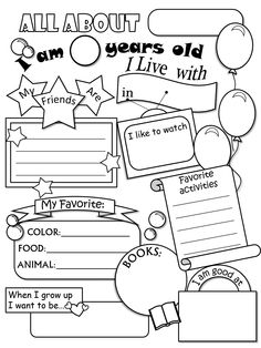 All About Me Worksheet