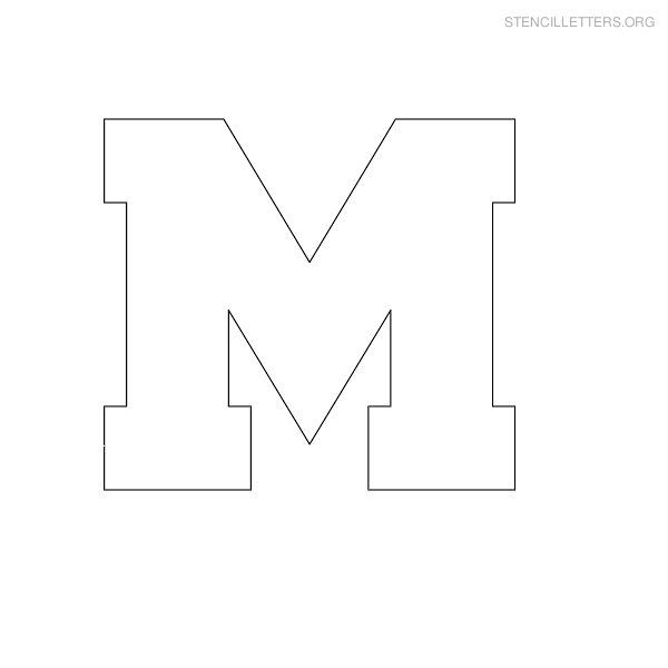 Block Letter M Stencil Printable Image