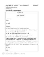 Business Letter Writing Test Image