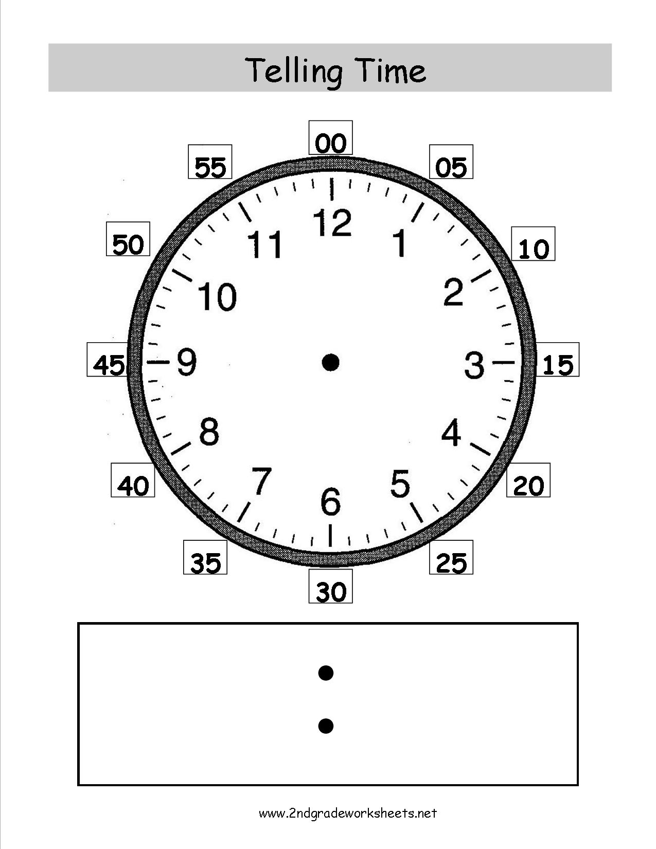 Clock Time Worksheets 2nd Grade