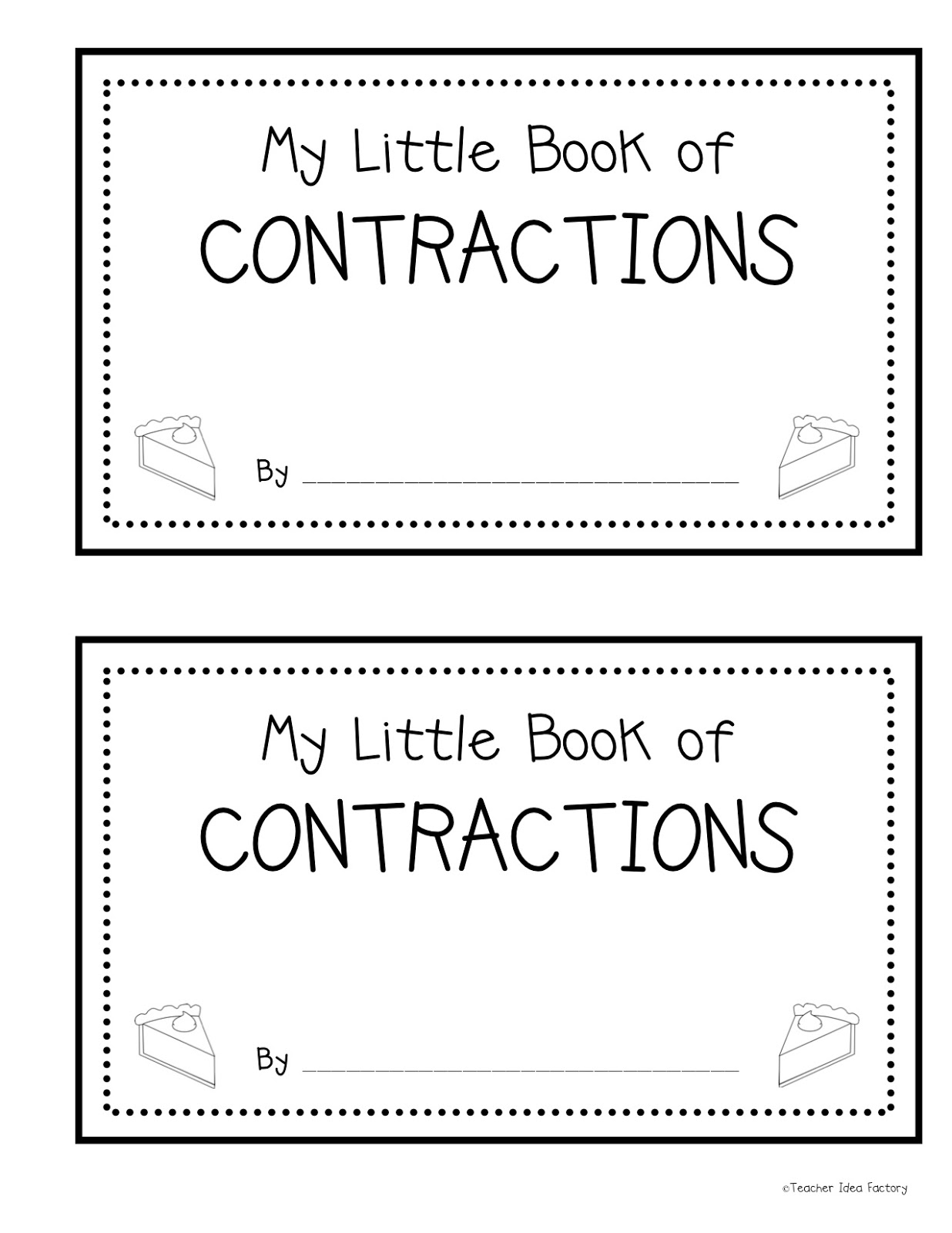 Contractions Worksheet Image