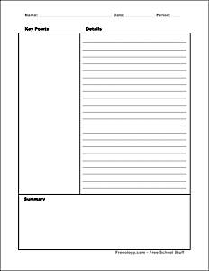 Cornell Note Taking Template Image