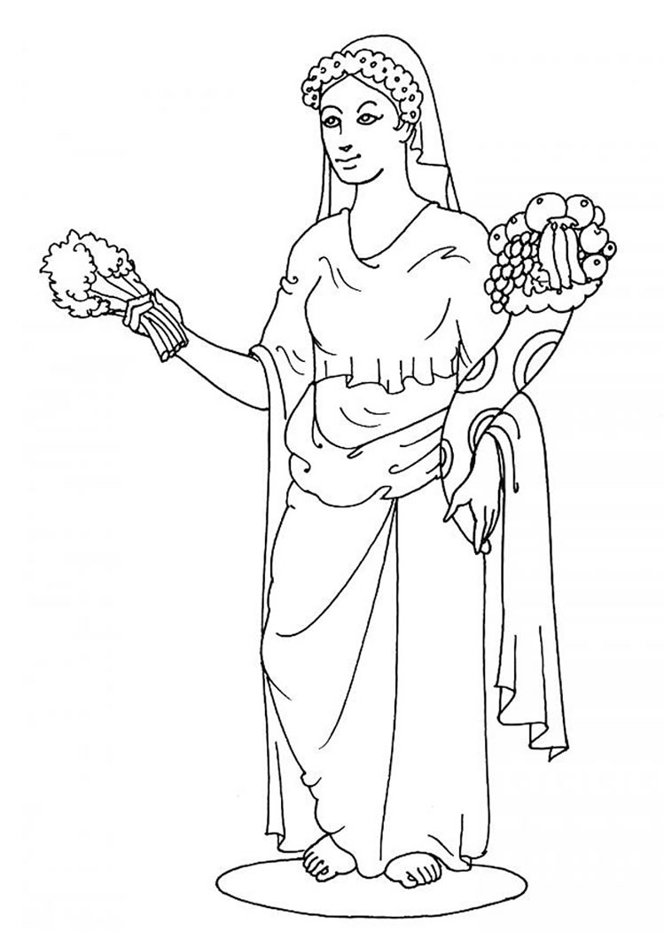 Demeter Greek Goddess Coloring Pages Image