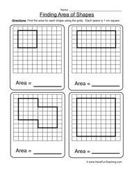 Finding Area of Shapes Worksheets Image