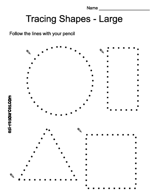 Free Printable Tracing Shapes Worksheets Preschool Image
