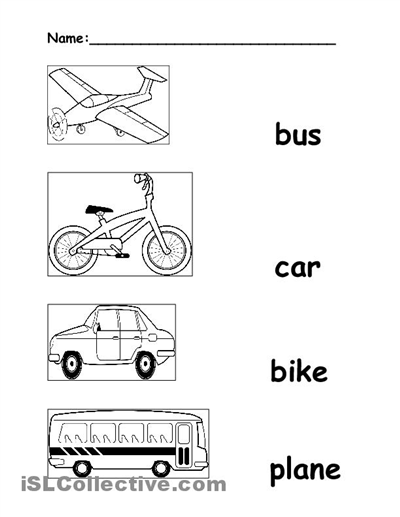 Free Printable Transportation Worksheets Image