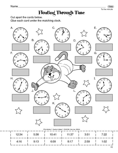 Math Worksheet Time to the Minute