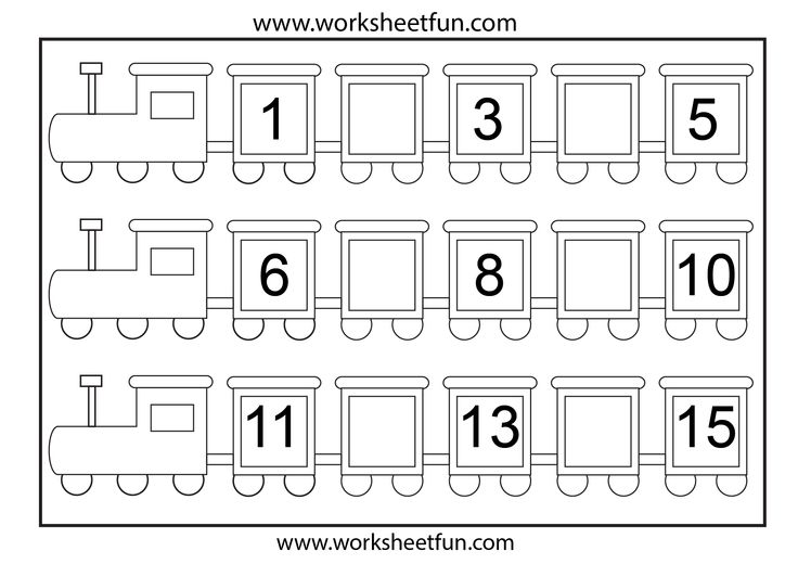 Missing Number Worksheets 1-15 Image