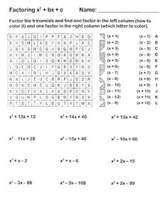 Polynomial Puzzle Worksheet Image