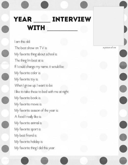 Printable Interview Questions Kids Image