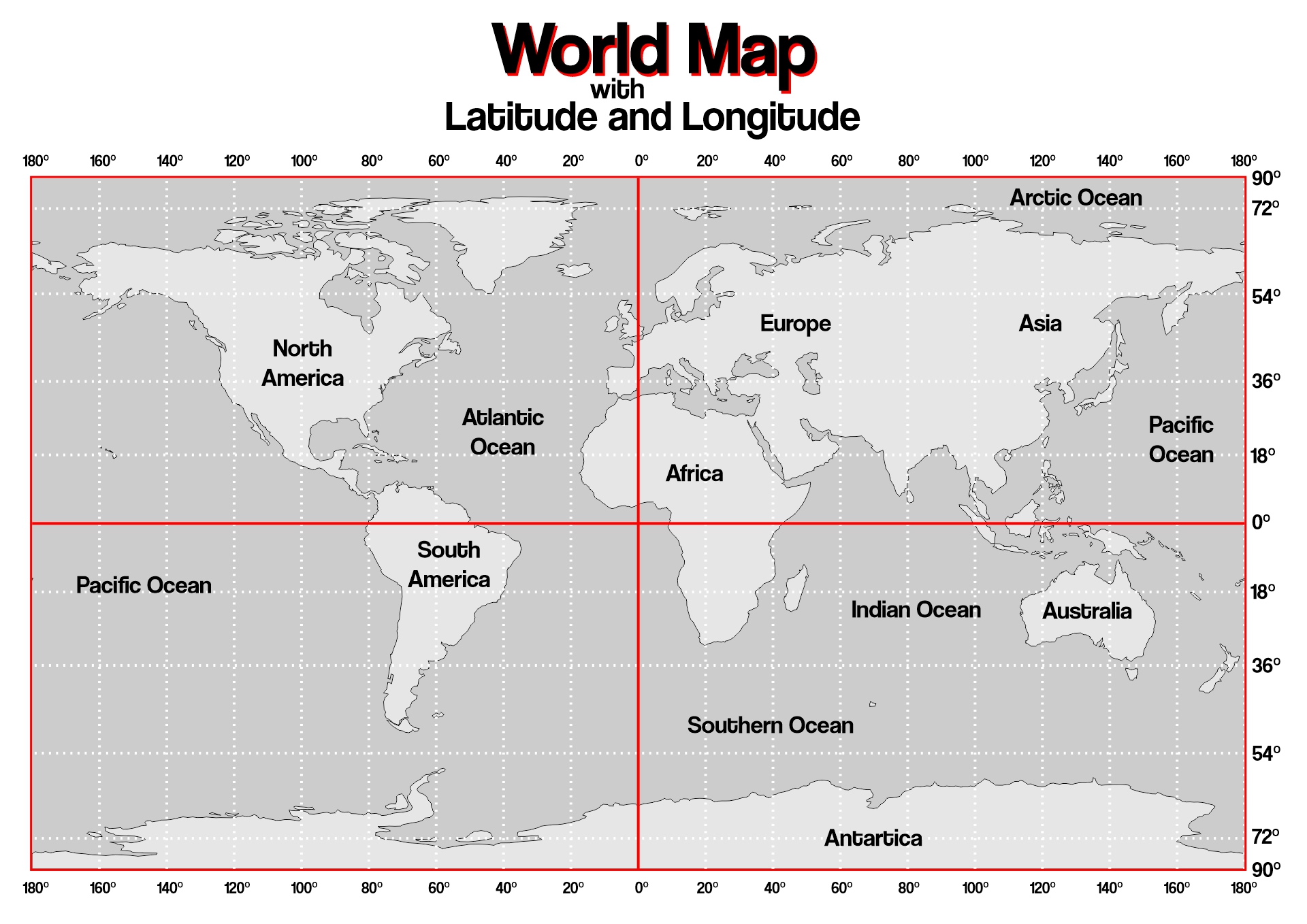 Printable Map with Latitude and Longitude Image
