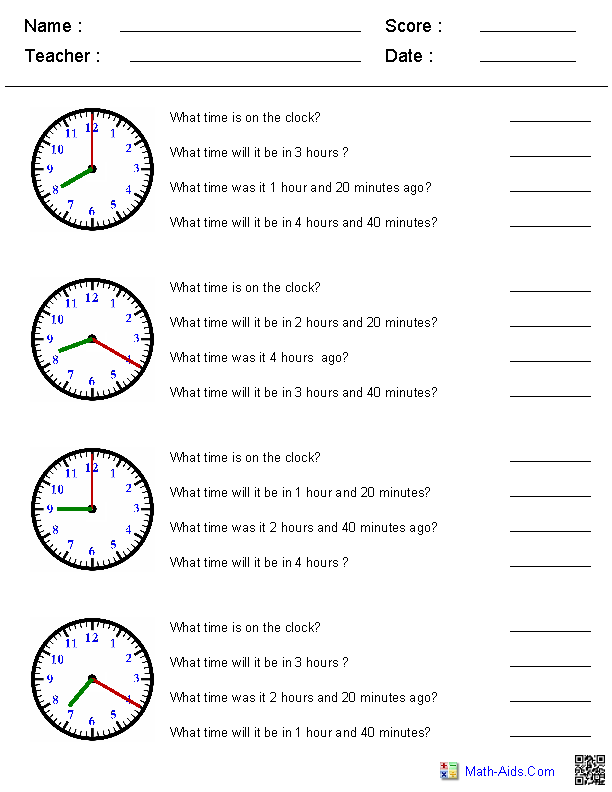 Printable Time Worksheets 3rd Grade Math