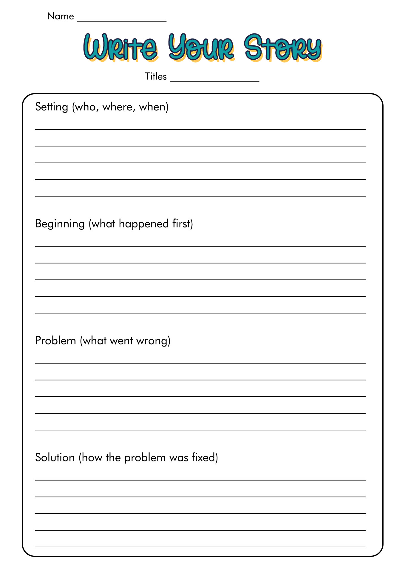 Scaffold Writing Worksheets