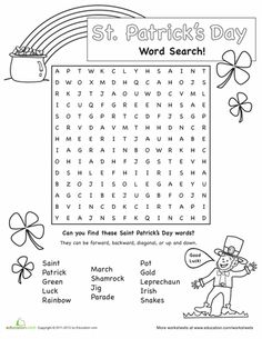St. Patricks Day Word Search Image