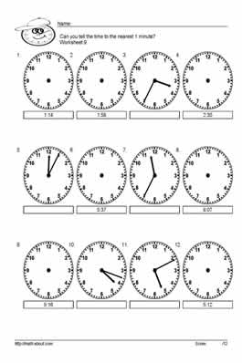 Telling Time Worksheets 3rd Grade