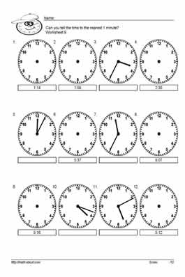 Telling Time Worksheets 3rd Grade Image