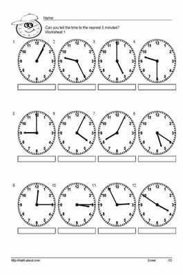 Telling Time Worksheets