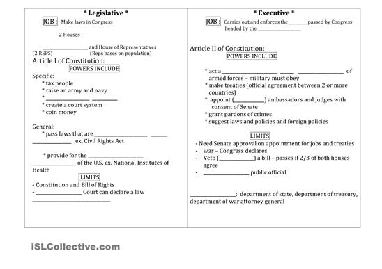 U.S. Constitution Printable Worksheets Free Image