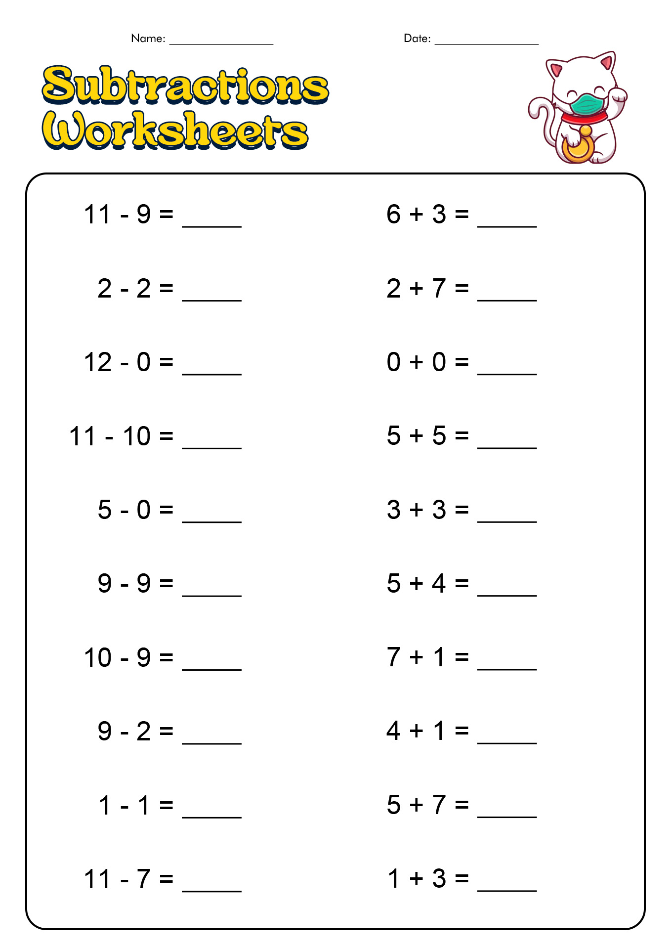 1st Grade Math Worksheets Image