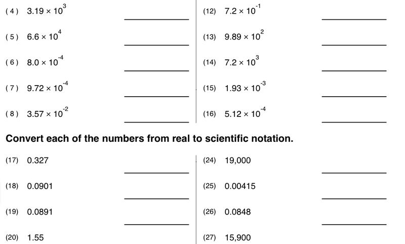 6th Grade Scientific Notation Worksheet
