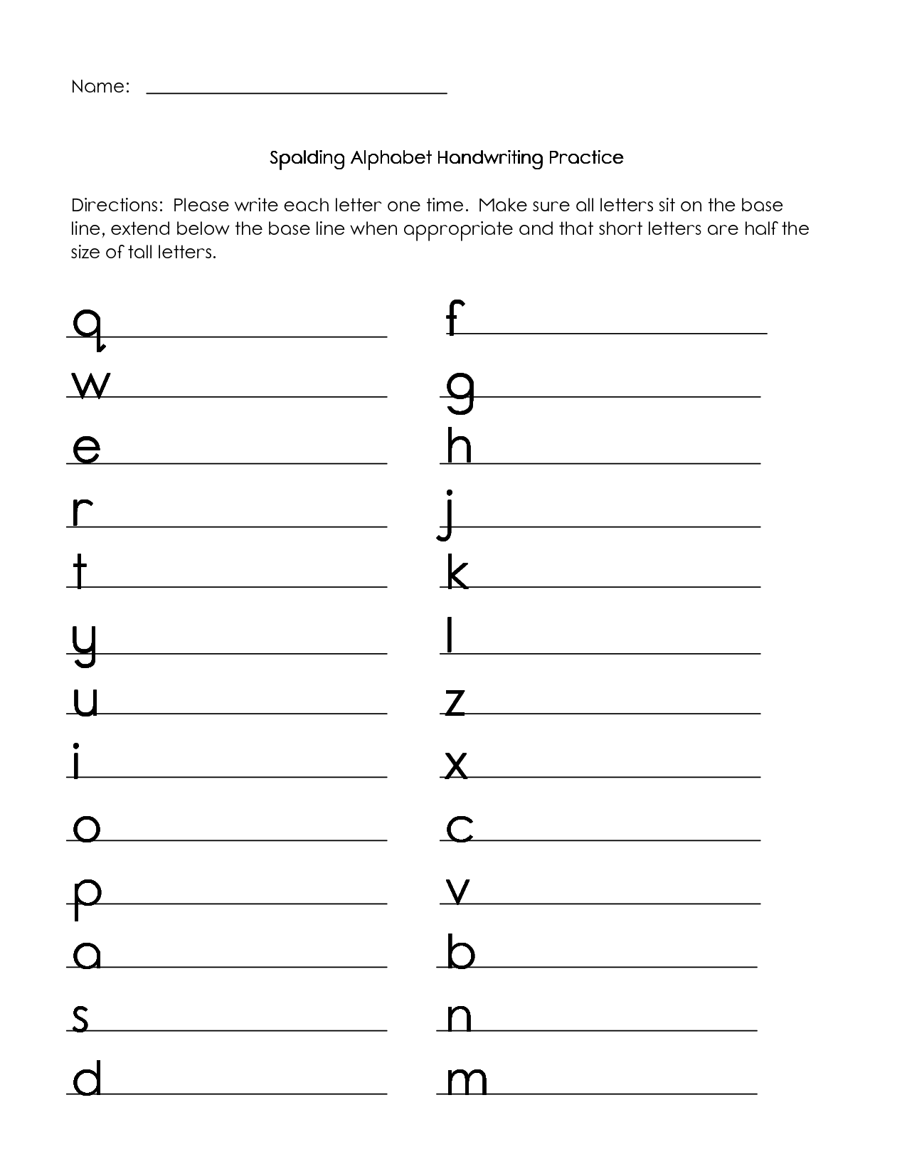 Alphabet Writing Practice Letter Sheets Image