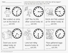 AM and Pm Time Worksheets for 2nd Grade Image