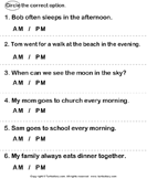 AM and Pm Time Worksheets Image