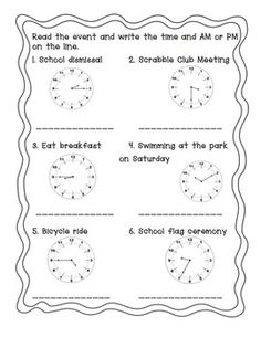 Elapsed Time Analog Clock Worksheets Image