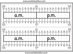 AM PM Clock Worksheets