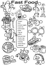 Fast Food Worksheets