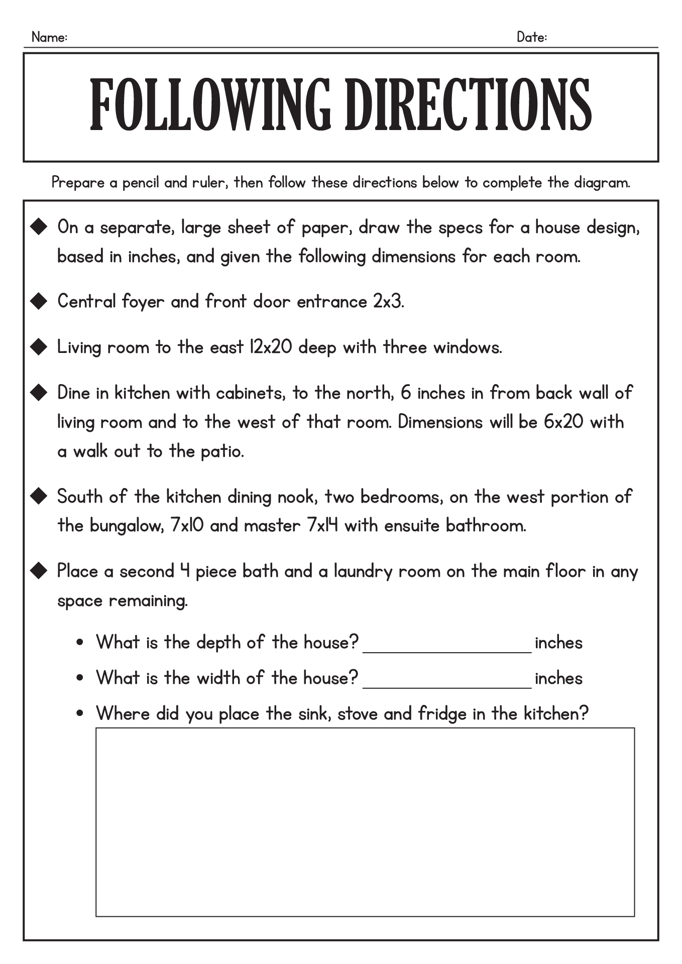 11 Following Directions Worksheets Middle School Worksheeto