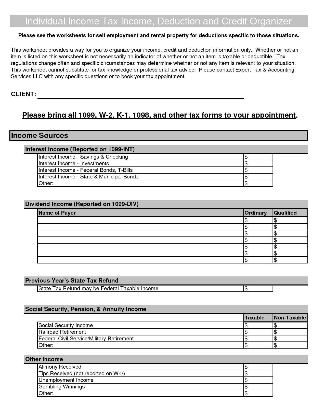 18 Itemized Deductions Worksheet Printable /